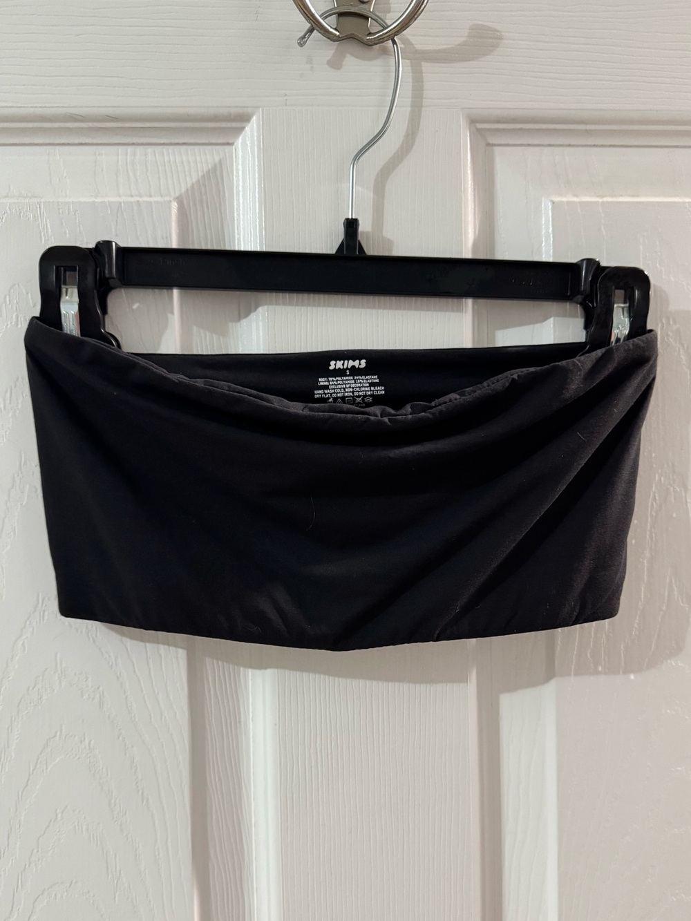 SKIMS Fits Everybody Bandeau Onyx Black Strapless Bra Top Size S